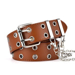 Ramone Punk Style Pin Buckle Belt-Belts-Arimonz-Brown-With Chain-Arimonz