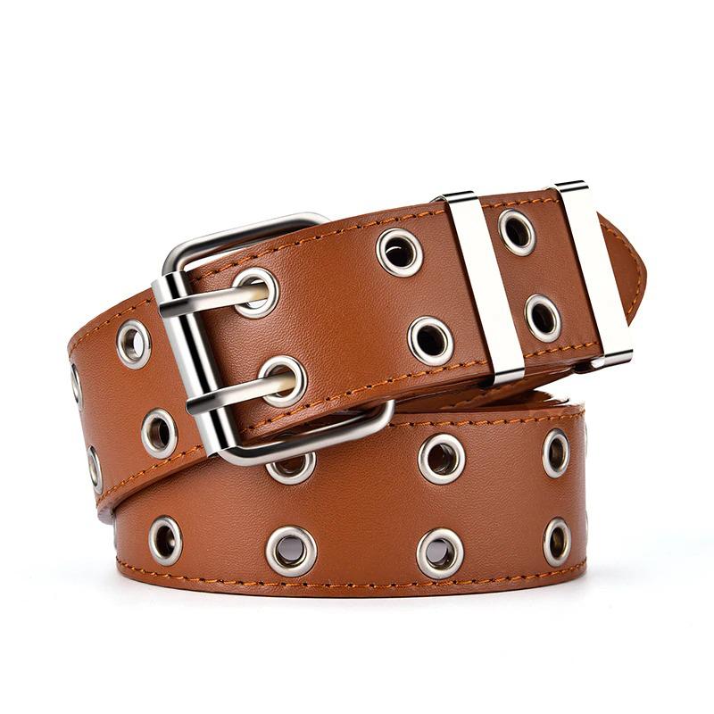 Ramone Punk Style Pin Buckle Belt-Belts-Arimonz-Brown-Without Chain-Arimonz
