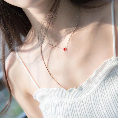 Red Heart Necklace Fashion Necklace for Women-Necklaces-Arimonz-Arimonz