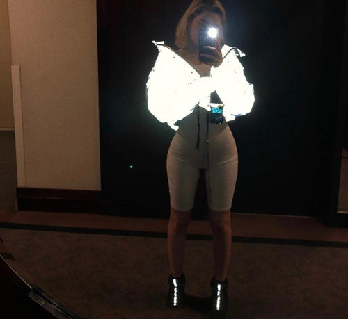 Reflective Cropped Jacket-Bomber Coats-Arimonz-Arimonz