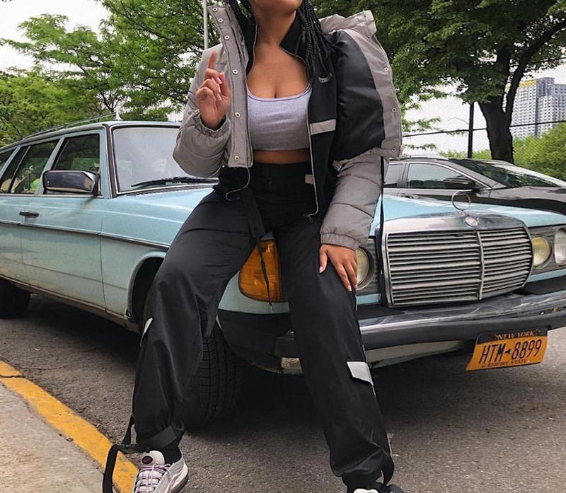 Reflective Cropped Jacket-Bomber Coats-Arimonz-Arimonz