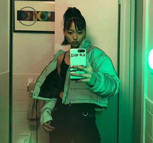 Reflective Cropped Jacket-Bomber Coats-Arimonz-Arimonz