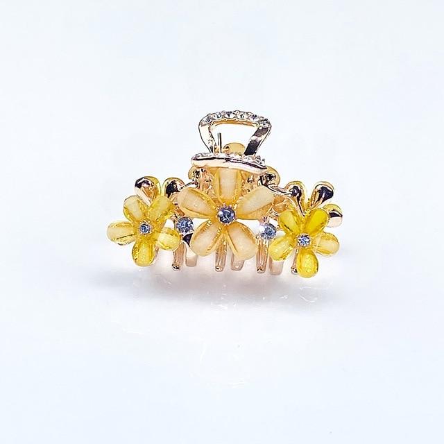 Resin Flower Hair Claw-Hair Accessories-Arimonz-yellow-Arimonz