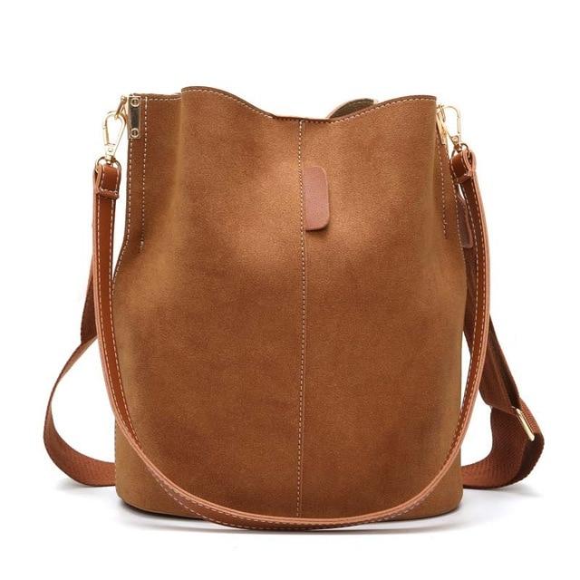 Retro Bucket Handbag-Handbags-Arimonz-Brown-Arimonz
