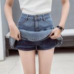 Retro Denim Shorts Skirt Women Ladies Short Skirts Jeans Short Skirts-Denim Shorts-Arimonz-Arimonz