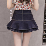 Retro Denim Shorts Skirt Women Ladies Short Skirts Jeans Short Skirts-Denim Shorts-Arimonz-Arimonz