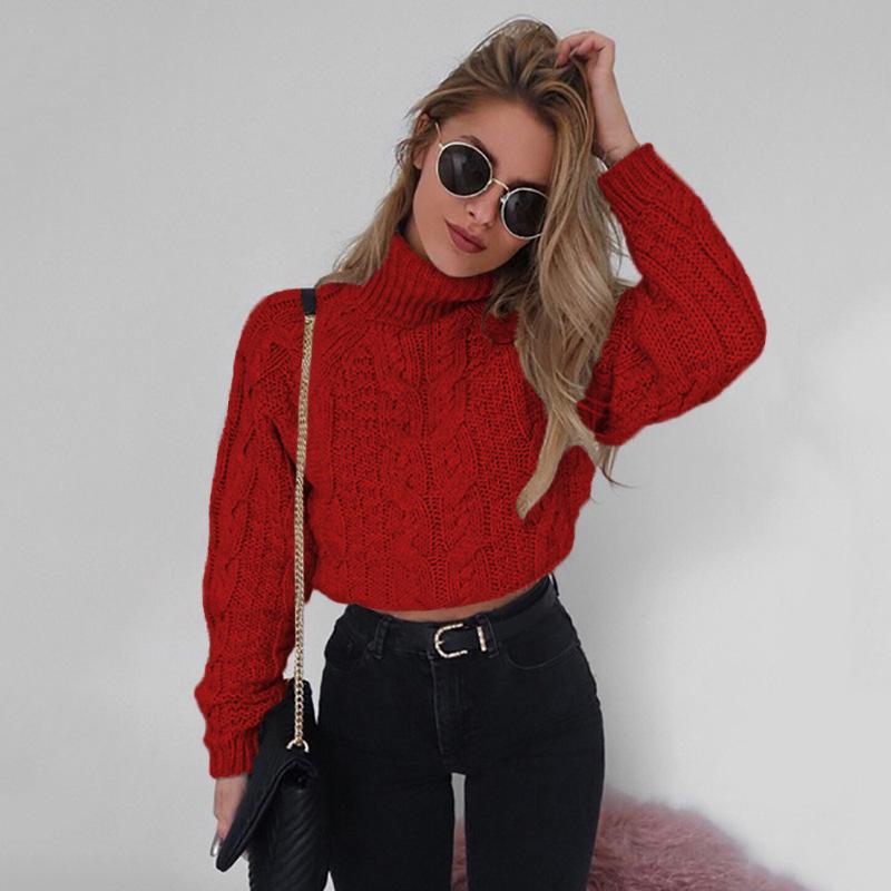 Retro Knitted Turtleneck Pullover-Pullovers-Arimonz-Arimonz