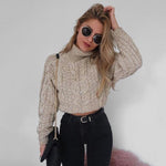 Retro Knitted Turtleneck Pullover-Pullovers-Arimonz-Arimonz
