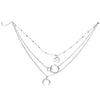 Retro Moon World Map Circle Pendant Multilayer Necklace For Women Charm Jewelry Accessory-Necklaces-Arimonz-Arimonz
