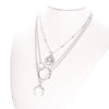 Retro Moon World Map Circle Pendant Multilayer Necklace For Women Charm Jewelry Accessory-Necklaces-Arimonz-Arimonz