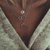 Retro Moon World Map Circle Pendant Multilayer Necklace For Women Charm Jewelry Accessory-Necklaces-Arimonz-Arimonz