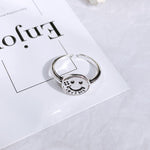 Retro Neutral Multi-layer Smiley Face Wide Ring for Women-Rings-Arimonz-Arimonz