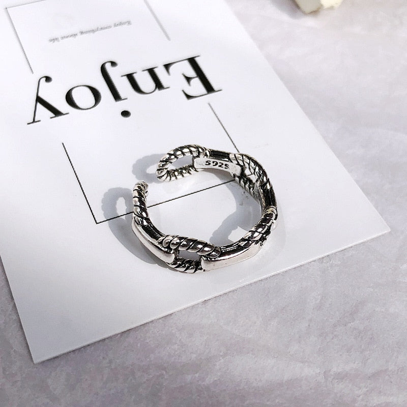 Retro Neutral Multi-layer Smiley Face Wide Ring for Women-Rings-Arimonz-Arimonz