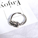 Retro Neutral Multi-layer Smiley Face Wide Ring for Women-Rings-Arimonz-Knot-Arimonz