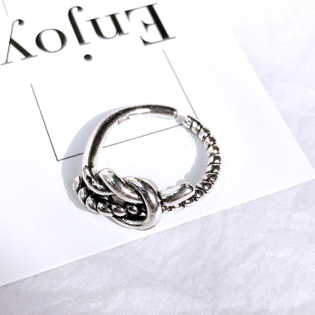 Retro Neutral Multi-layer Smiley Face Wide Ring for Women-Rings-Arimonz-Knot-Arimonz