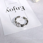 Retro Neutral Multi-layer Smiley Face Wide Ring for Women-Rings-Arimonz-Smiley-Arimonz