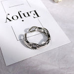 Retro Neutral Multi-layer Smiley Face Wide Ring for Women-Rings-Arimonz-Twisted Chain-Arimonz