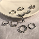 Retro Neutral Multi-layer Smiley Face Wide Ring for Women-Rings-Arimonz-Arimonz