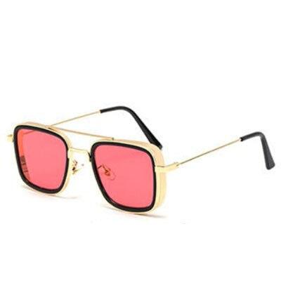 Retro Square Eyewear For Women Sunglasses Shades For Women-Sunglasses-Arimonz-Gold Red-Arimonz