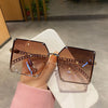 Retro Square Sunglasses Women Travel Big Frame Sun Glasses-Sunglasses-Arimonz-Arimonz