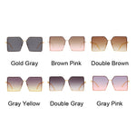 Retro Square Sunglasses Women Travel Big Frame Sun Glasses-Sunglasses-Arimonz-Arimonz