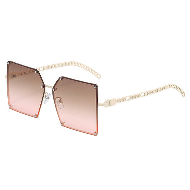 Retro Square Sunglasses Women Travel Big Frame Sun Glasses-Sunglasses-Arimonz-Brown Pink-Arimonz