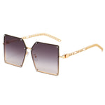 Retro Square Sunglasses Women Travel Big Frame Sun Glasses-Sunglasses-Arimonz-Double Gray-Arimonz