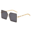 Retro Square Sunglasses Women Travel Big Frame Sun Glasses-Sunglasses-Arimonz-Gold Gray-Arimonz