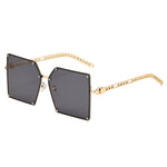 Retro Square Sunglasses Women Travel Big Frame Sun Glasses-Sunglasses-Arimonz-Gold Gray-Arimonz