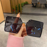 Retro Square Sunglasses Women Travel Big Frame Sun Glasses-Sunglasses-Arimonz-Arimonz