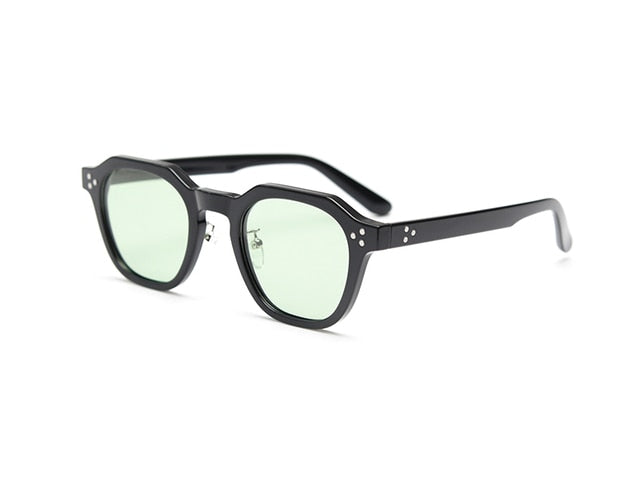 Retro Sun Glasses For Women Frame Polygon Polarized Sunglasses-Sunglasses-Arimonz-black with green-Arimonz