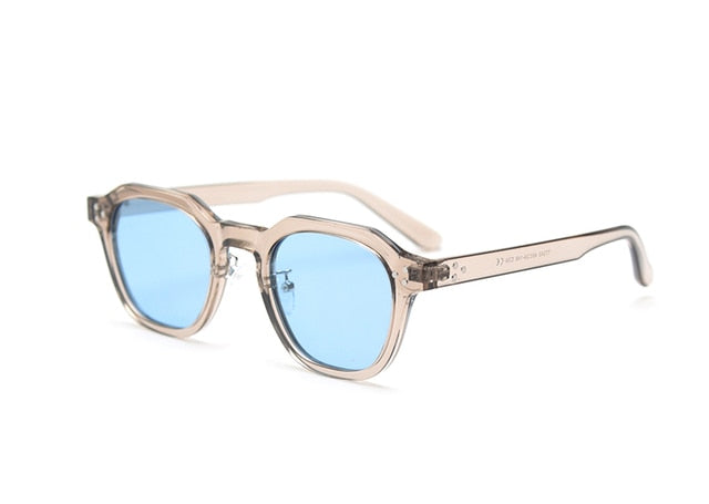 Retro Sun Glasses For Women Frame Polygon Polarized Sunglasses-Sunglasses-Arimonz-brown with blue-Arimonz