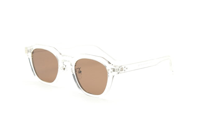 Retro Sun Glasses For Women Frame Polygon Polarized Sunglasses-Sunglasses-Arimonz-clear with brown-Arimonz