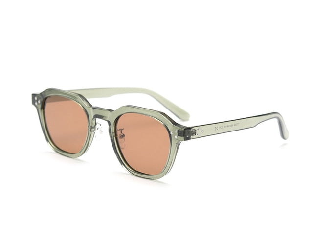 Retro Sun Glasses For Women Frame Polygon Polarized Sunglasses-Sunglasses-Arimonz-green with brown-Arimonz