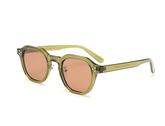 Retro Sun Glasses For Women Frame Polygon Polarized Sunglasses-Sunglasses-Arimonz-olive green brown-Arimonz