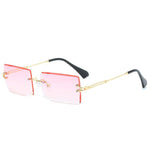 Retro Sunglasses For Women Rimless Gradient Frameless Sunglasses-Sunglasses-Arimonz-Gold Pink-Arimonz