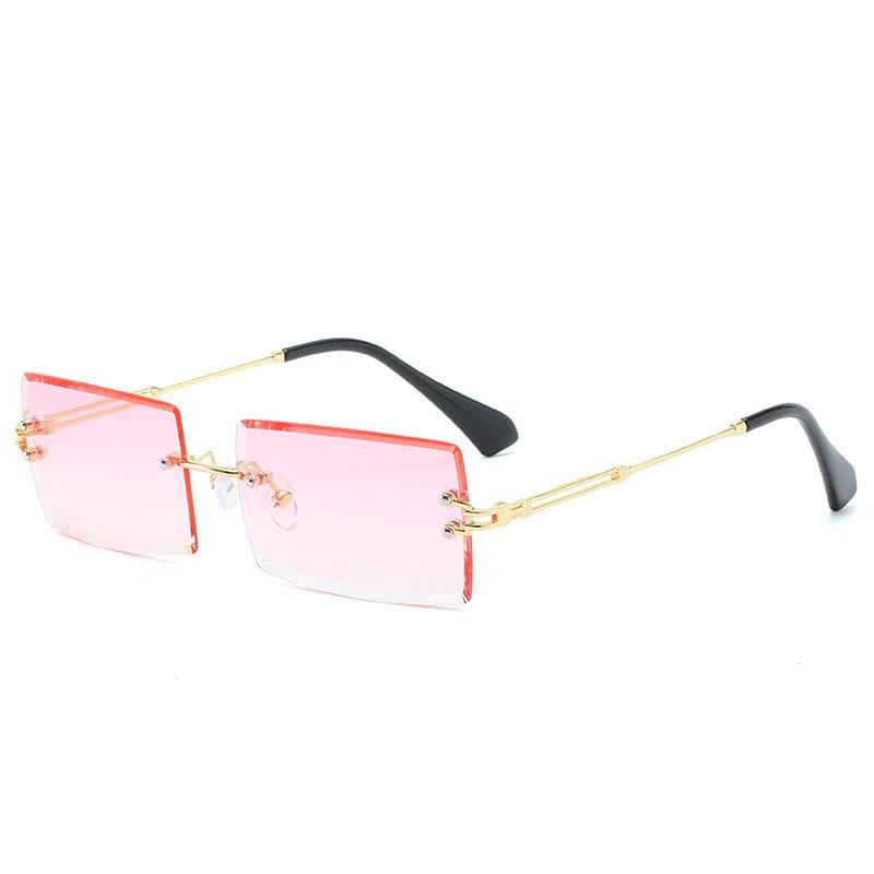Retro Sunglasses For Women Rimless Gradient Frameless Sunglasses-Sunglasses-Arimonz-Gold Pink-Arimonz