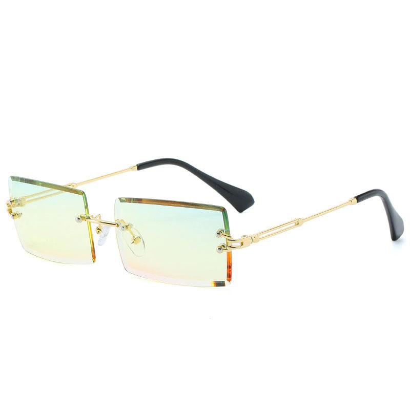 Retro Sunglasses For Women Rimless Gradient Frameless Sunglasses-Sunglasses-Arimonz-Gold Yellow-Arimonz