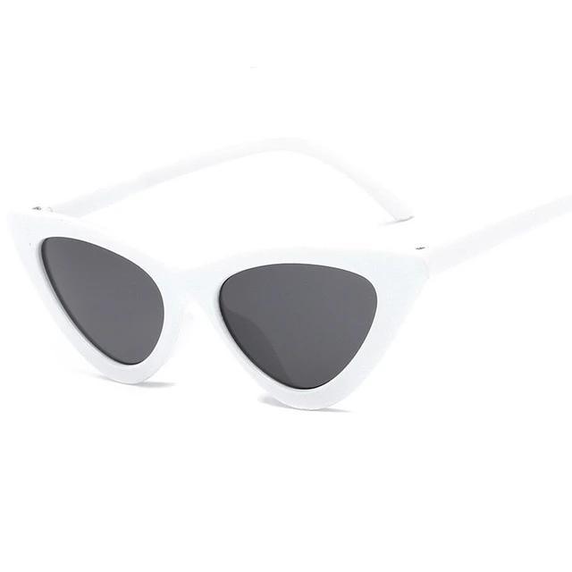 Retro Triangular Cat Sunglasses-Sunglasses-Arimonz-White-Arimonz