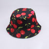 Reversible Bucket Hat Summer Sun Hats For Women Printed Bucket Hats-Bucket Hats-Arimonz-cherry black-Arimonz