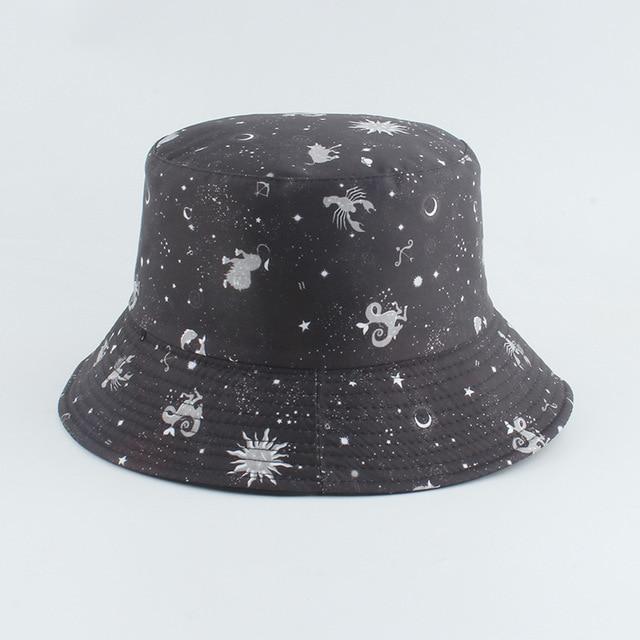 Reversible Bucket Hat Summer Sun Hats For Women Printed Bucket Hats-Bucket Hats-Arimonz-constellation-Arimonz