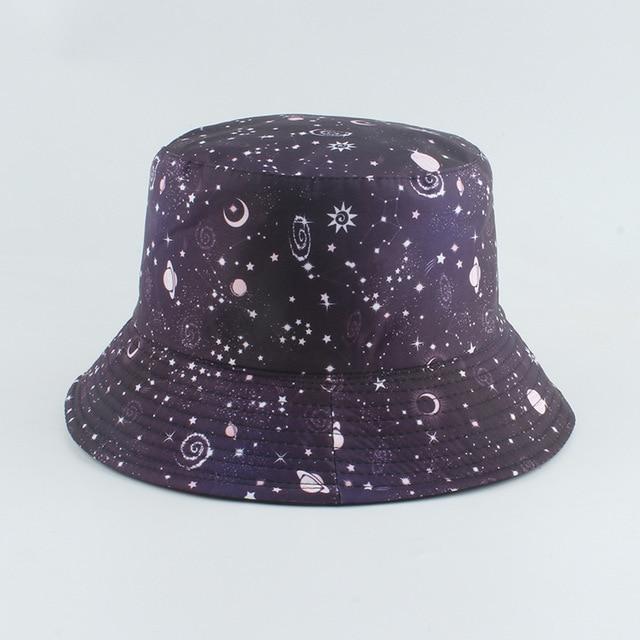 Reversible Bucket Hat Summer Sun Hats For Women Printed Bucket Hats-Bucket Hats-Arimonz-galaxy-Arimonz