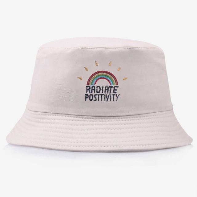 Reversible Bucket Hat Summer Sun Hats For Women Printed Bucket Hats-Bucket Hats-Arimonz-rainbow beige-Arimonz