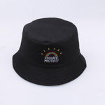 Reversible Bucket Hat Summer Sun Hats For Women Printed Bucket Hats-Bucket Hats-Arimonz-rainbow black-Arimonz