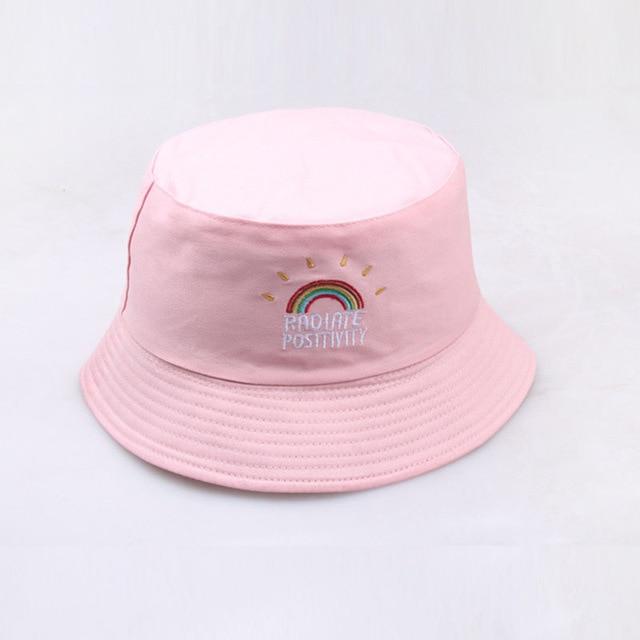 Reversible Bucket Hat Summer Sun Hats For Women Printed Bucket Hats-Bucket Hats-Arimonz-rainbow pink-Arimonz