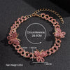 Rhinestone Cuban Link Butterfly Anklet Bracelet for Women Anklets-Anklets-Arimonz-Arimonz