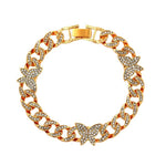 Rhinestone Cuban Link Butterfly Anklet Bracelet for Women Anklets-Anklets-Arimonz-Butterfly Gold Big Chain-Arimonz