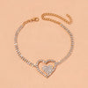 Rhinestone Double Heart Anklet for Women Hollow Out Love Foot Anklet-Anklets-Arimonz-Arimonz