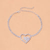 Rhinestone Double Heart Anklet for Women Hollow Out Love Foot Anklet-Anklets-Arimonz-Arimonz