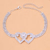 Rhinestone Double Heart Anklet for Women Hollow Out Love Foot Anklet-Anklets-Arimonz-Arimonz